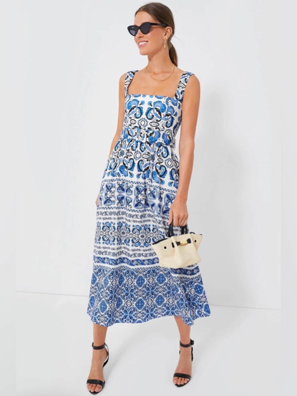Tuckernuck Majolica Tile Maxi Dress Size M